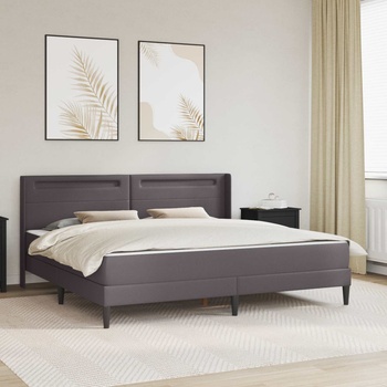 vidaXL Рамка за легло с матрак Сиво 200 x 200 cm Изкуствена (3414921)