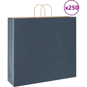 vidaXL Хартиени торбички 250 бр с дръжки сини 54x15x49 см (4101710)