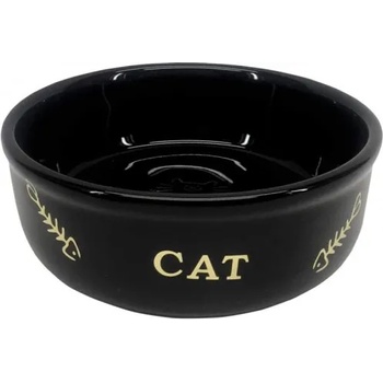 Image 1 of Nobby Съд за храна или вода керамичен Golden Fish Bone черен - Ø 13, 5 x 4, 5 см 250 мл NOBBY Германия 82347