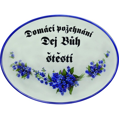 Plechová ceduľa Domácí požehnání Dej Bůh štěstí