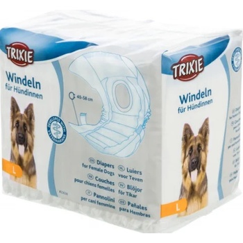 TRIXIE Diapers for Female Dogs L - Памперси / пелени за женски кучета, регулируеми, 38-56 см - 12 броя