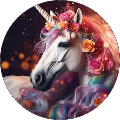 Jedlý papír jednorožec s květinami 19,5cm – Hledejceny.cz