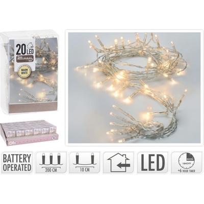 Mondex Svetelná LED reťaz TWINKLE 200 cm teplá biela