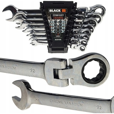 Black ráčnové klíče s kloubem 8-22mm 16208
