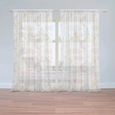 Sablio Záclony Mesiačiky a obláčiky : 2ks 150x250cm