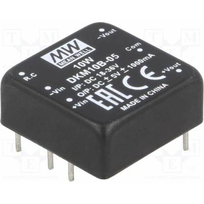 MEAN WELL DKM10B-05 Měnič: DC/DC; 10W; Uvst: 18÷36VDC; Uvýst: 5VDC; Uvýst2: -5VDC; DIP