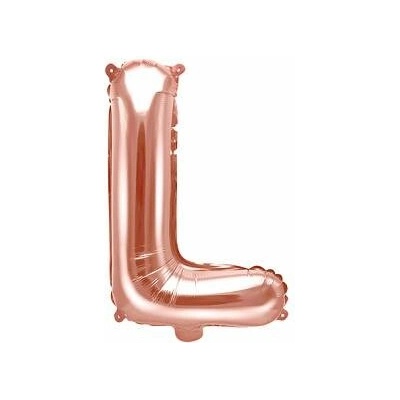 PartyDeco Fóliový balón písmeno L ružové zlato 35 cm