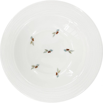 by inspire Porcelánový polévkový talíř Croft Berries 23cm, zelená/červená