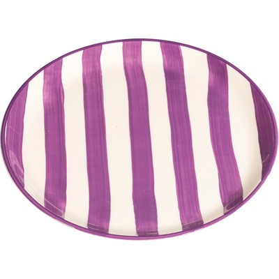 Raňajkový tanier Lido Righe pruhovaný, 21 cm, fialový