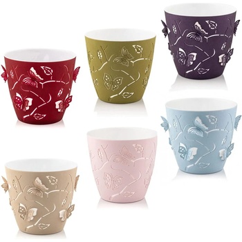 Image 1 of 2, 5 л пластмасова саксия с декор 3d пеперуди в различни цветове (aly-103)