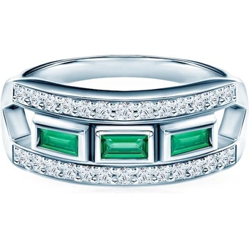 Image 1 of SAVICKI Пръстен: бяло злато. диаманти. смарагди