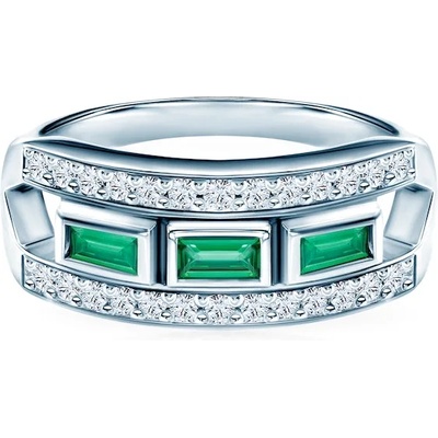 SAVICKI Пръстен: бяло злато. диаманти. смарагди