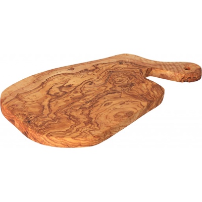 ČistéDřevo Oválné prkénko z olivového dřeva s rukojetí 30 cm – Zboží Dáma