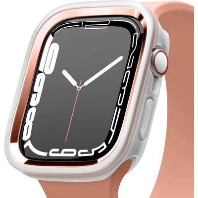 Elago Протектор за смарт часовник Elago Duo Apple Watch Case, за Apple Watch 7 41мм/8 41мм, силиконов, с две сменяеми поликарбонатни части, прозрачен-мат и розово злато (EAW41DUO-TRRGD)
