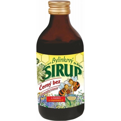 Dr. Bojda Bylinkový sirup Čierny bez extra silný s medom medom a vitamínom C 325 g