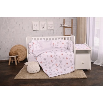 Lorelli Спален комплект Lorelli - Тренд, Сиви балони, ранфорс (20800055301)