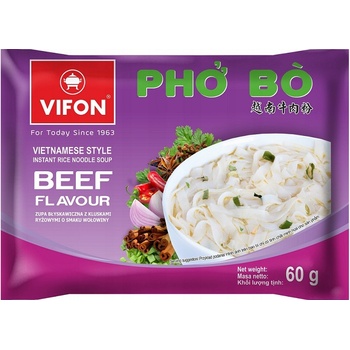 Vifon Pho Bo Instantní hovězí polévka s rýžovými nudlemi 60g