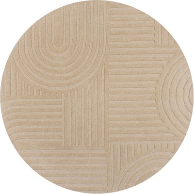 Flair Rugs Бежов вълнен кръгъл килим ø 160 cm Zen Garden - Flair Rugs (503119373946)