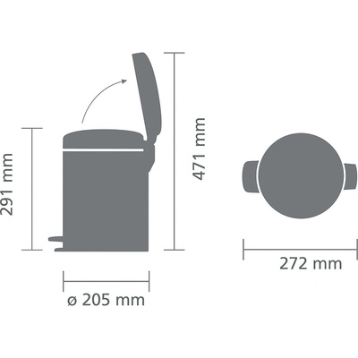 Brabantia odpadkový kôš Newlcon Brabantia matný oceľový 5 l