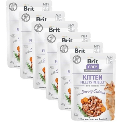 Brit Care Cat Kitten Fillets in Jelly with Savory Salmon 6 x 85 g