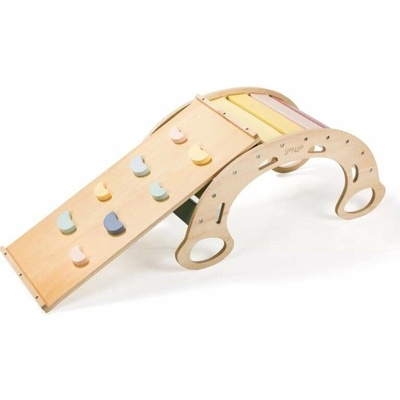EliNeli dřevěná montessori houpačka pro 5 v 1 set s prknem 2 v 1 pastel – Zboží Dáma