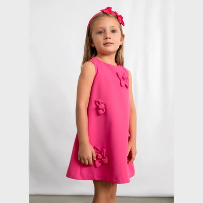 Mayoral Рокля креп цветя в тъмнорозов цвят за мини момиче Mayoral