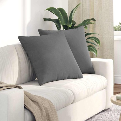 vidaXL Диван възглавници 2 pcs Тъмен сив 80 x 80 cm текстил (42014071)