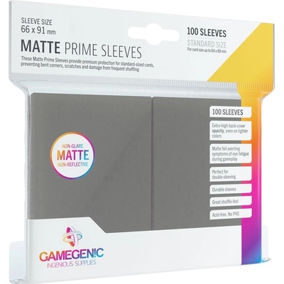Gamegenic Matte Prime Sleeves Gray obaly 100 ks