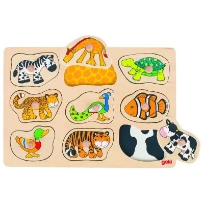 Goki - Дървен пъзел със скрити картинки - На кой принадлежа (57585)