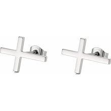 SARINES Stříbrné náušnice křížky minimalistické S1477