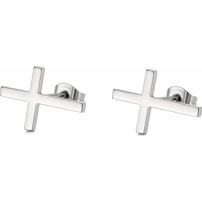 SARINES Stříbrné náušnice křížky minimalistické S1477