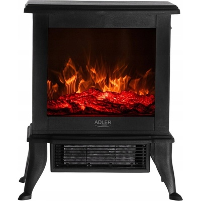 Adler Voľne stojaci krb 1000/1800 W čierny