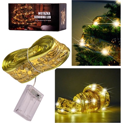IKO Vianočné svetielka stuha 100 LED 10m Teplá biela