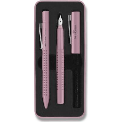 Faber Castell Grip Edition 2010 sada plnicí a kuličkové pero růžová – Zboží Živě
