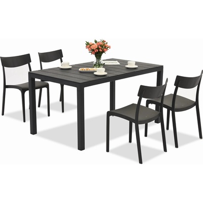 BICA Комплект градински мебели King/Provence антрацит за 4 души Bica (BC440ANT-4xBC308ANT)