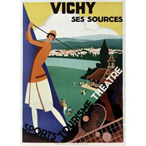 Grafika Art Puzzle - Puzzle Roger Broders - Vichy, ses sources, 1928 - 500 piese