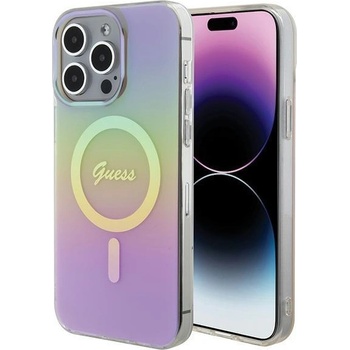 GUESS Кейс Guess IML Iridescent MagSafe за iPhone 15 Pro, розов (3666339155087)