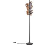 TRIO Подова лампа със стъклен абажур в сиво-златисто (височина 155 cm) Bubble - Trio Select (417400742)