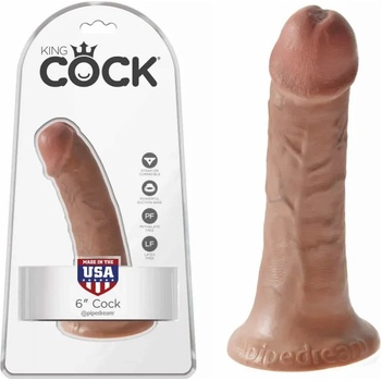 Пенис дилдо с вакуумна основа, 16, 7см. - King Cock Latin (PIPE550122)