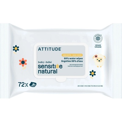 ATTITUDE Sensitiv Natural Baby Wipes 72 ks