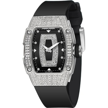 Pagani Дамски часовник Pagani Design Envie с кристали, Черен / Сребрист (PD-YS013-SILVER-BLACK)