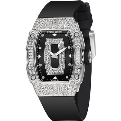 Pagani Дамски часовник Pagani Design Envie с кристали, Черен / Сребрист (PD-YS013-SILVER-BLACK)