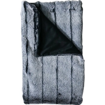 Mars & More Šedý chlpatý hotelový behúň na posteľ Tiara 240x100x3