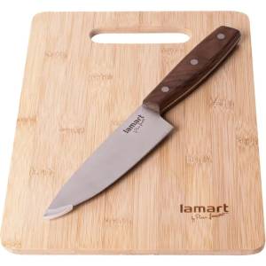 Lamart БАМБУКОВА ДЪСКА ЗА РЯЗАНЕ + НОЖ lamart lt2059 (8590669191758)