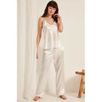 Underwear City Дамска пижама от сатен 020 - Бяла #314050 (314050_Бяло)