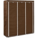 Vidaxl 282454 Wardrobe with Compartments and Rods Brown 150x45x175 cm Fabric