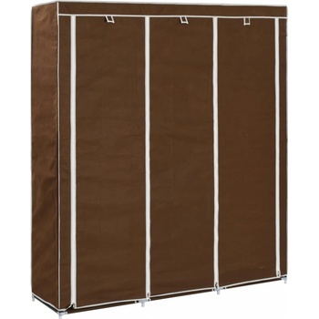 Vidaxl 282454 Wardrobe with Compartments and Rods Brown 150x45x175 cm Fabric