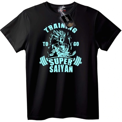 NOONEBRAND Тениска Тренировка да станеш Super Saiyan - S, Black