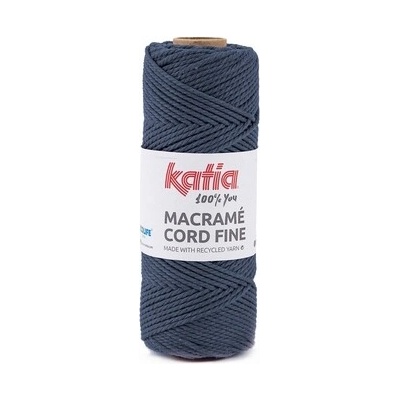 MACRAME CORD FINE 2,5mm Katia Farby MACRAME CORD FINE: 203 tmavá džínsová