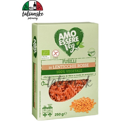 Amo Essere Fusilli z červenej šošovice BIO 250 g